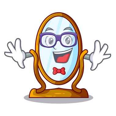 Geek Büyük karikatür aynada ahşap çerçeve