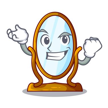 Ahşap çerçeve aynada başarılı büyük karikatür