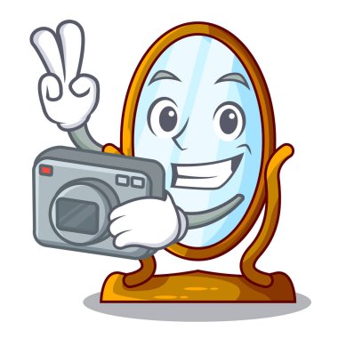 Fotoğrafçı karikatür büyük antika ayna çerçevesi