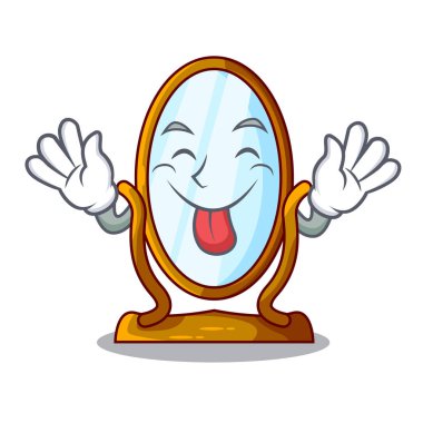 Dışarı büyük pansuman ayna maskotu izole dil