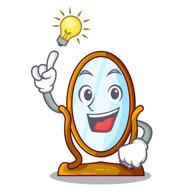 Maskot izole bir fikir büyük pansuman ayna var