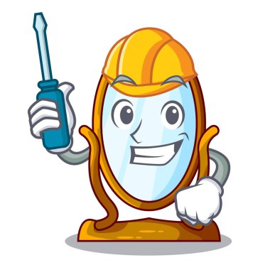 Maskot izole Otomotiv büyük pansuman ayna