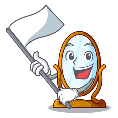 Bayrağı ile büyük pansuman ayna üzerinde izole maskot