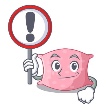 İşareti karakter sevimli yastık ile şişme