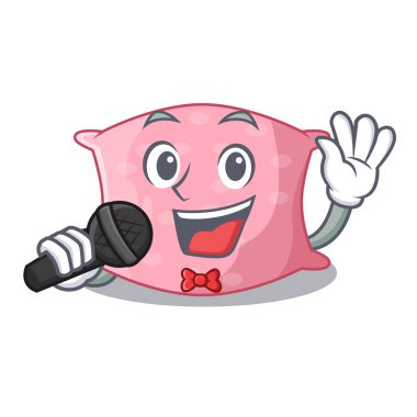 Şarkı çizgi film sevimli yastık yatak yanında