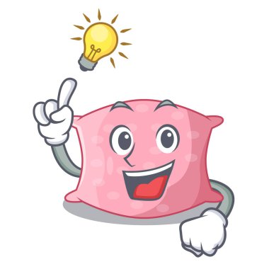 Maskot izole bir fikir sevimli yastık rahat mı