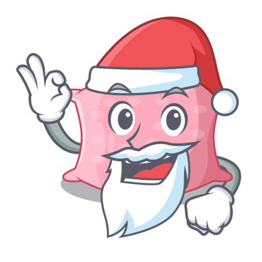 Santa sevimli yastık rahat maskot vektör illüstrasyon izole