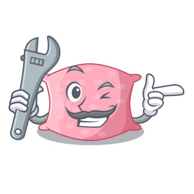 Tamirci şirin yastık rahat maskot vektör illüstrasyon izole