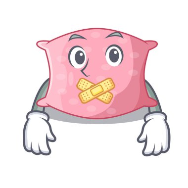 Sessiz sevimli yastık rahat maskot vektör illüstrasyon izole