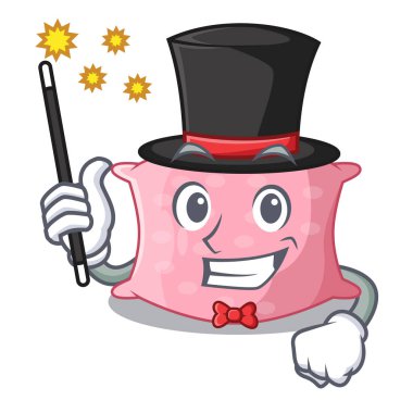 Büyücü şirin yastık rahat maskot vektör illüstrasyon izole