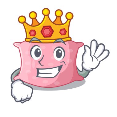 Kral sevimli yastık rahat maskot vektör illüstrasyon izole