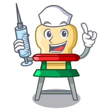 Hemşire karikatür bebek sandalyesi vektör çizim besleme çocuklar için