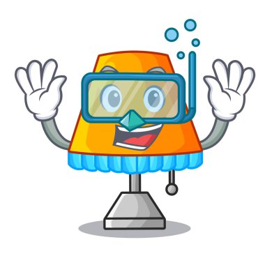 Yanında yatak vektör çizim içinde dalış karikatür masa lambası