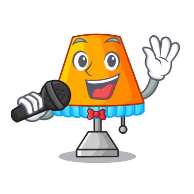 Oturma odası vektör çizim karikatür Dekoratif Masa lambası şarkı