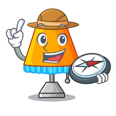 Explorer karikatür Dekoratif Masa lambası oturma odası vektör çizim
