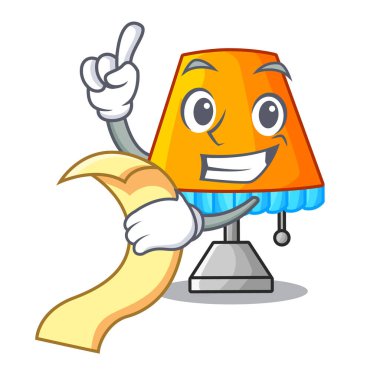 Menü karikatür Dekoratif Masa lambası ile oturma odası vektör çizim