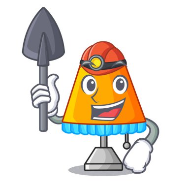 Madenci karikatür Dekoratif Masa lambası oturma odası vektör çizim