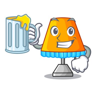 Suyu karikatür Dekoratif Masa lambası ile oturma odası vektör çizim