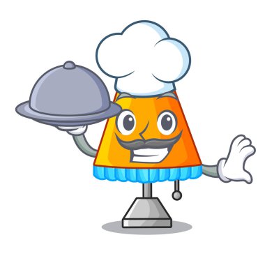 Şef gıda karikatür Dekoratif Masa lambası oturma odası vektör çizim ile