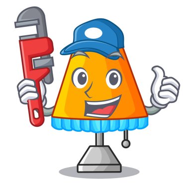 Maskot vektör illüstrasyon izole tesisatçı modern masa lambası