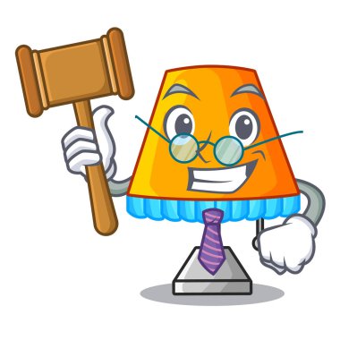 Maskot vektör illüstrasyon izole Yargıç modern masa lambası