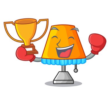 Maskot vektör illüstrasyon izole boks şampiyonu modern masa lambası