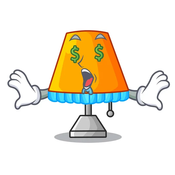 Lámpara Mesa Moderna Ojo Dinero Aislado Ilustración Vector Mascota — Vector de stock