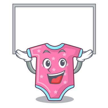 Yönetim Kurulu karakter bebek giysileri clothesline vektör çizim üzerinde asılı