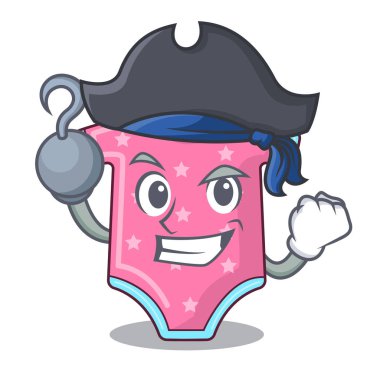 Korsan karakter bebek giysileri clothesline üzerinde asılı illüstrasyon vektör