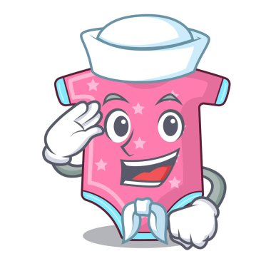 Denizci karakter bebek giysileri clothesline üzerinde asılı illüstrasyon vektör