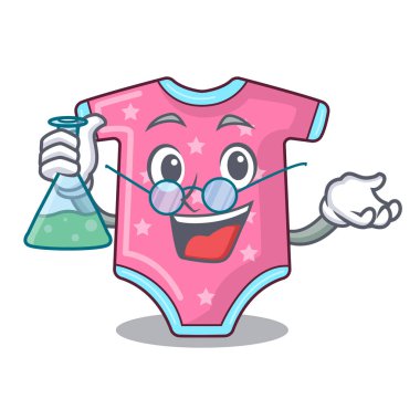 Profesör karikatür bebek giysileri askı raf üzerinde illüstrasyon vektör