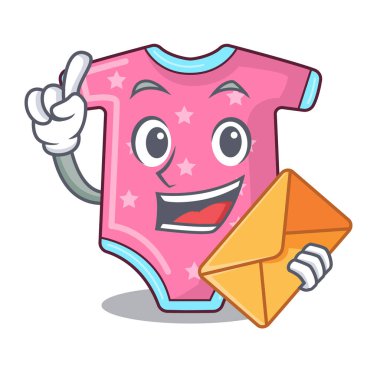 Zarf karikatür bebek giysileri ile askı raf üzerinde