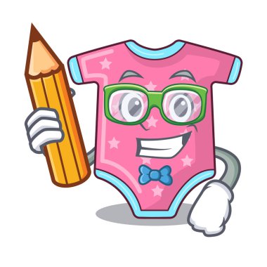 Öğrenci karikatür bebek giysileri askı raf üzerinde