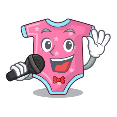 Yeni doğan vektör çizim için şarkı karikatür bebek giyim