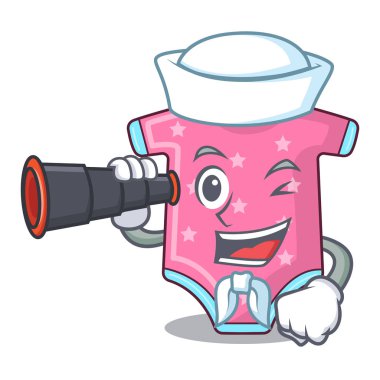 Denizci ile yenidoğan için dürbün karikatür bebek giyim