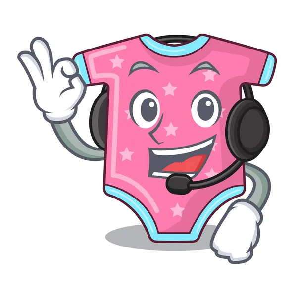 Maskot izole kulaklık bebek yün elbise ile