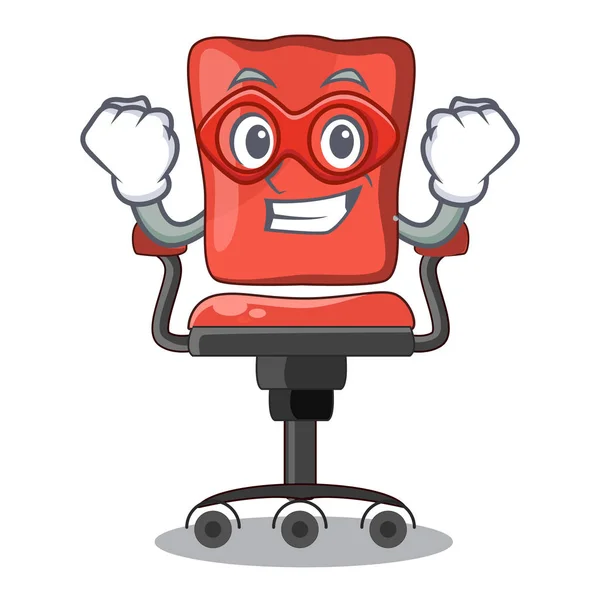 Super bohater kreskówka krzesło w biurze — Wektor stockowy