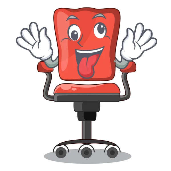 Louco escritório cadeira mesa isolado na mascote — Vetor de Stock