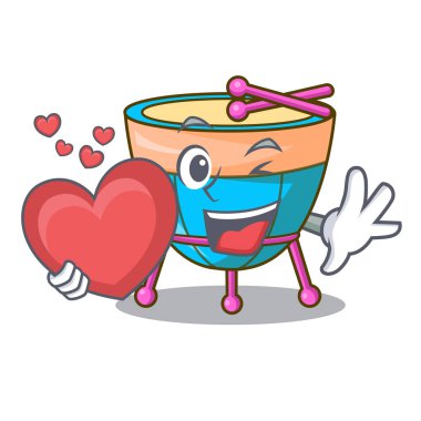 Kalp karikatür timpani ile stüdyo müzik