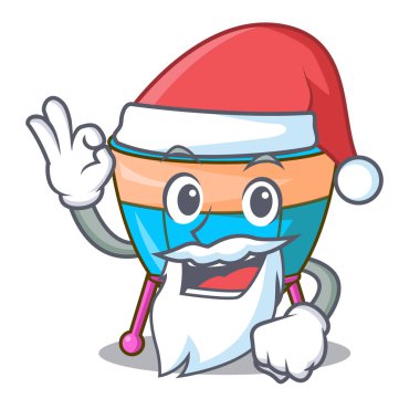 Noel Baba çizgi film timpani maskotu izole