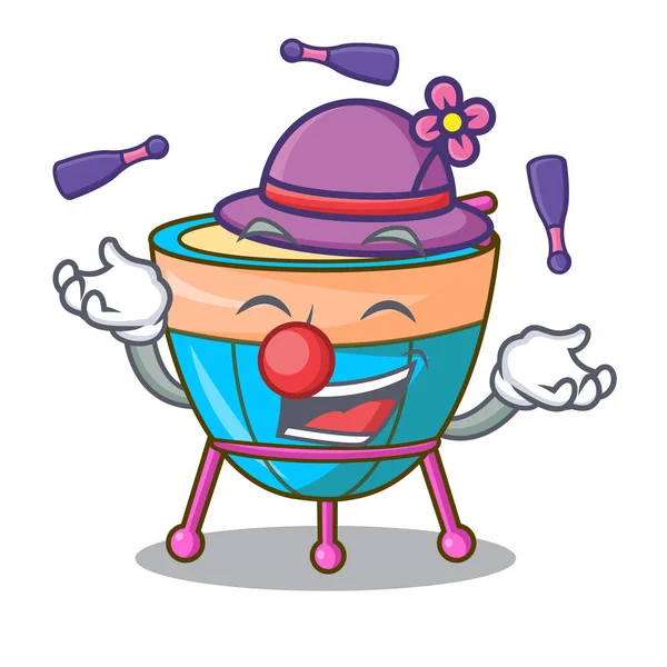 Juggling cartoon timpani isolated on the mascot — Stock Vector