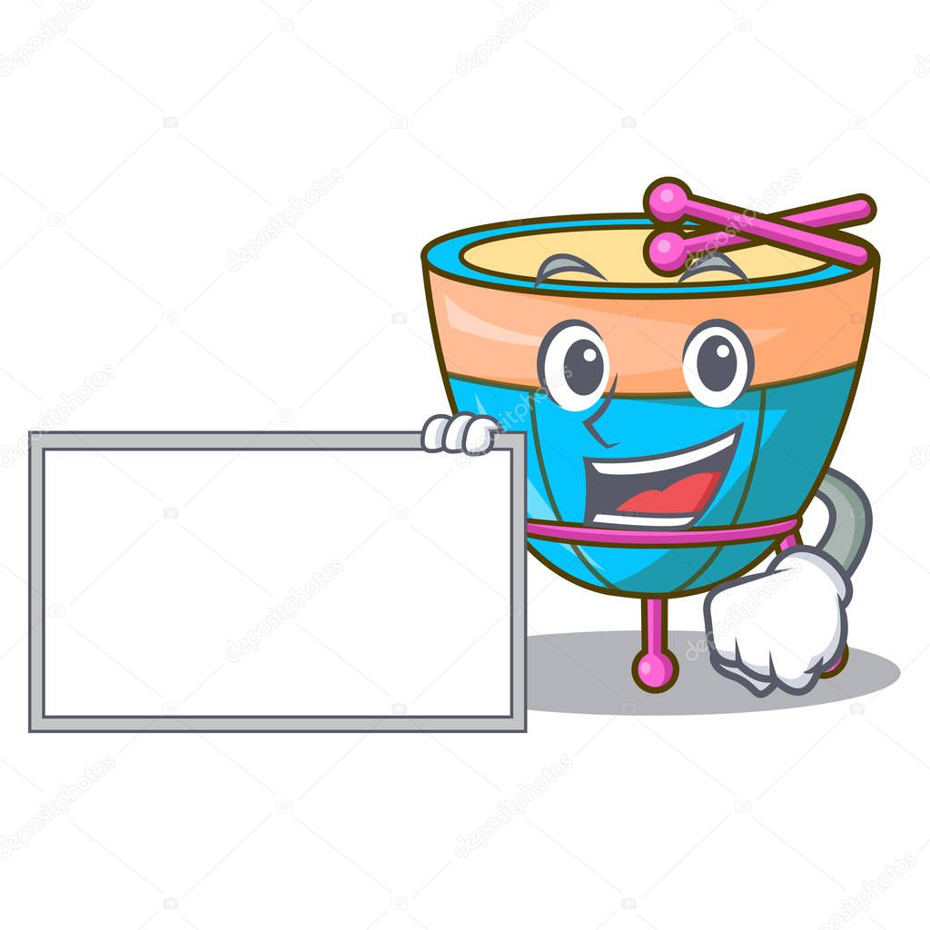 Con personaje de tablero de dibujos animados percusión instrumento