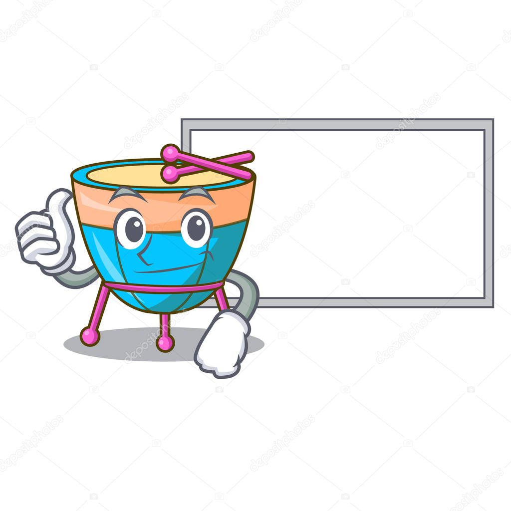 Pulgares arriba con el carácter del tablero de dibujos animados