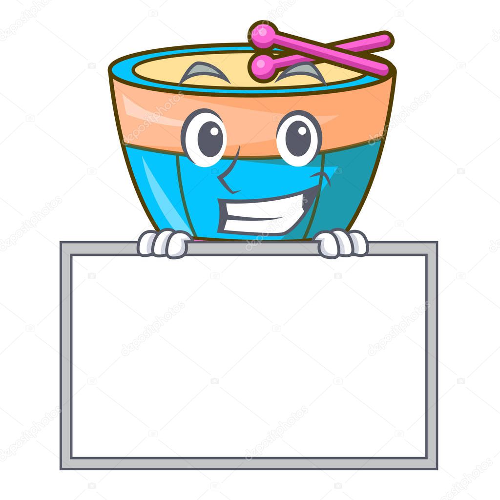 Sonriente con personaje de tablero de dibujos animados percusión