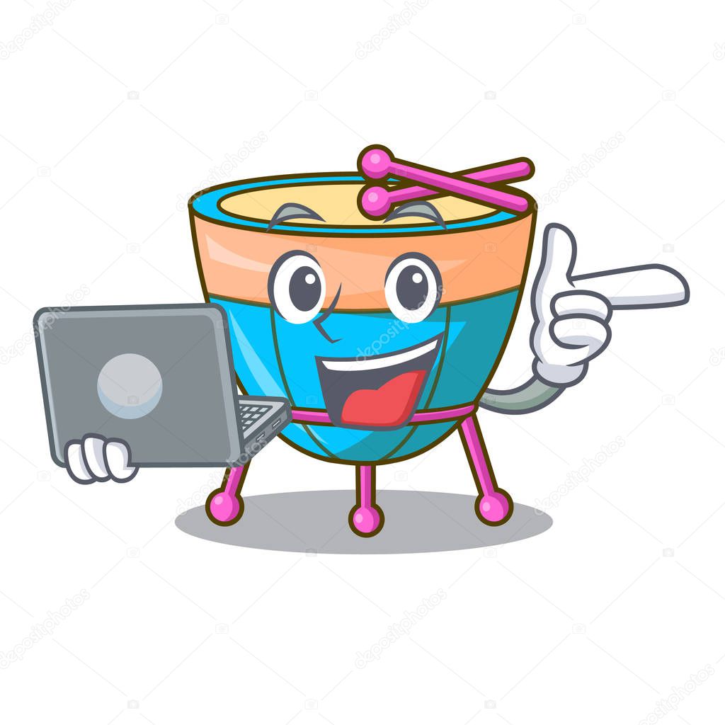 Con personaje portátil de dibujos animados percusión instrumento