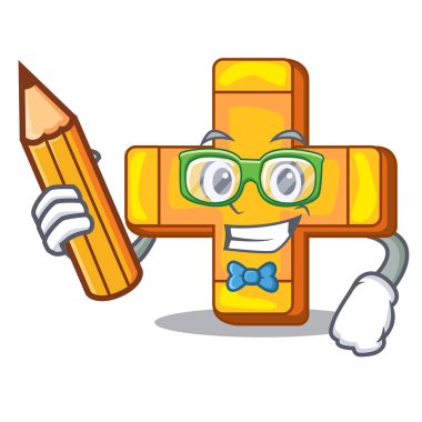 Öğrenci çizgi film artı işareti logo kavramı sağlık