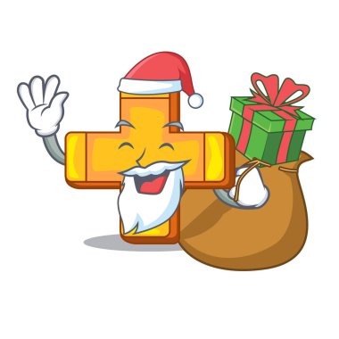 Noel Baba hediye artı maskotu izole işareti ile