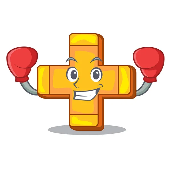 Boxing baris karakter menggambar simbol plus tanda - Stok Vektor