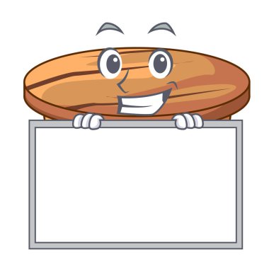 Yönetim Kurulu karakter ahşap masa restoranda ile sırıtarak