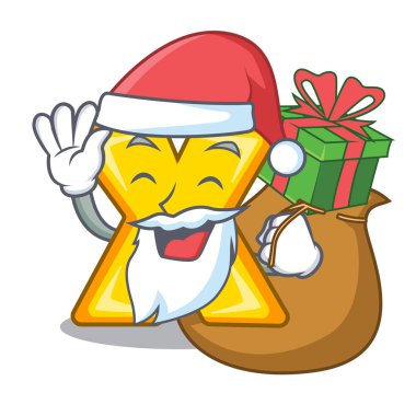 Noel hediye ile çarpın maskotu izole işareti simgesi